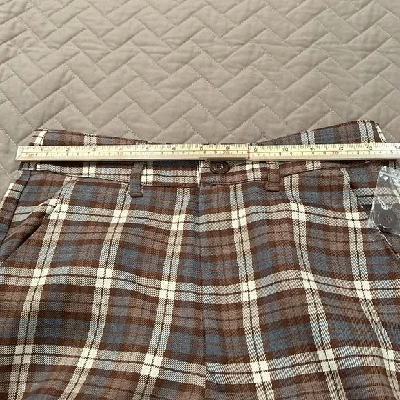 RSQ Womens Wide Leg Brown Plaid Pants/NWT/S - Picture 12 of 16